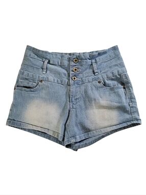 2587 * Bongo High Rise 3 Button Light Wash Denim Shorts Blue Size 5